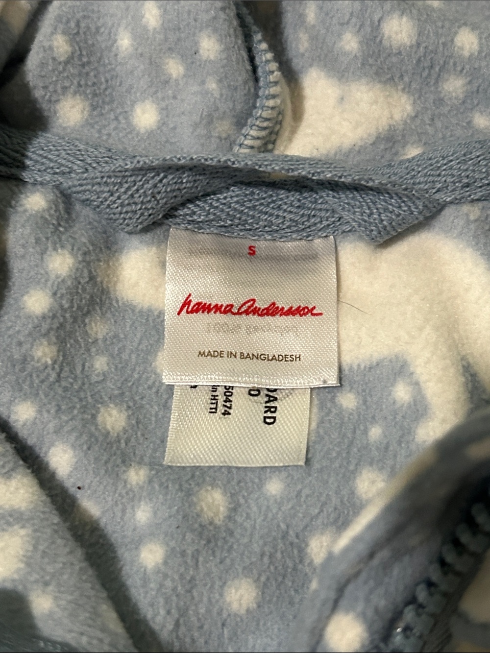 Hanna Andersson Blue Hooded Polar Bear Print One-Piece kids size: S - Picture 3 of 5